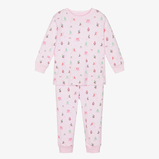 Kissy Kissy-Розовая хлопковая пижама с пингвинами и белыми медведями | Childrensalon Outlet