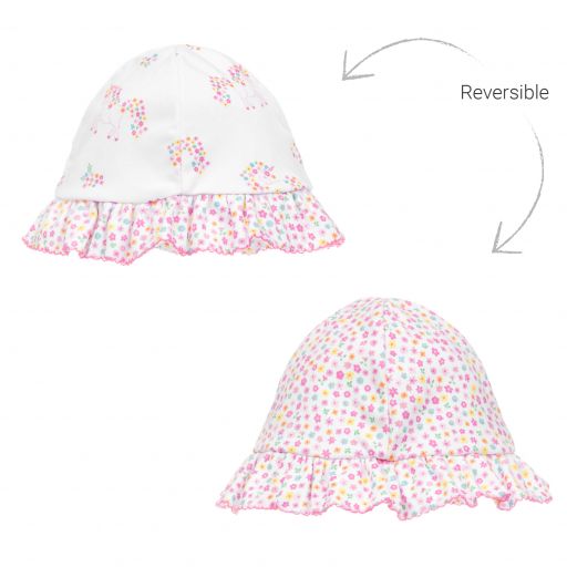 Kissy Kissy-Pink Garden Pima Cotton Hat | Childrensalon Outlet