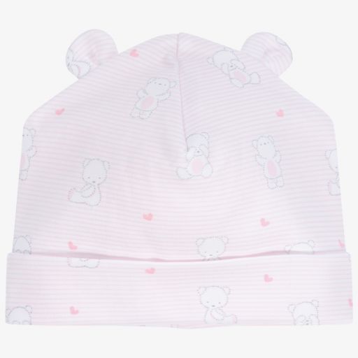 Kissy Kissy-Pink Pima Cotton Bear Hat | Childrensalon Outlet