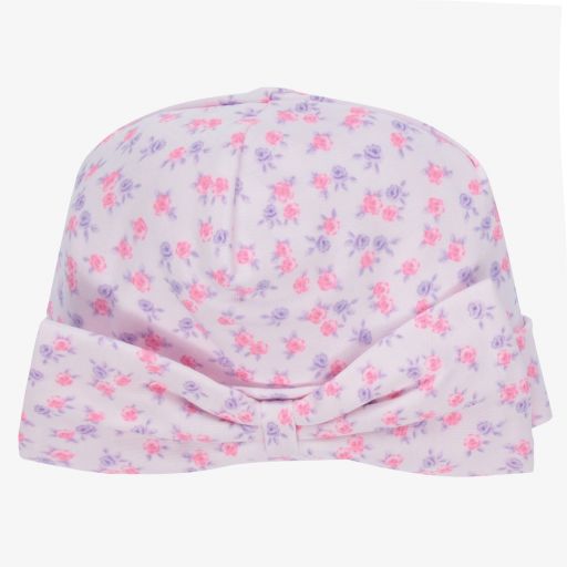Kissy Kissy-Pink Pima Cotton Ditsy Hat | Childrensalon Outlet