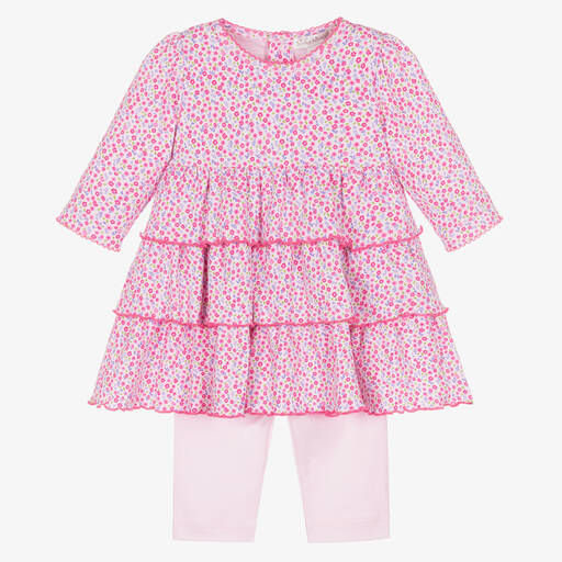 Kissy Kissy-Розовое платье в цветочек и легинсы из хлопка пима | Childrensalon Outlet