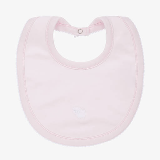 Kissy Kissy-Pink Pima Cotton Sweetest Sheep Bib | Childrensalon Outlet