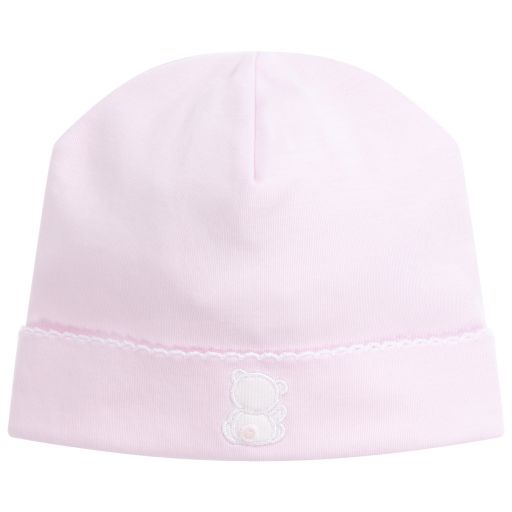 Kissy Kissy-Bonnet rose en coton Pima à ourson | Childrensalon Outlet