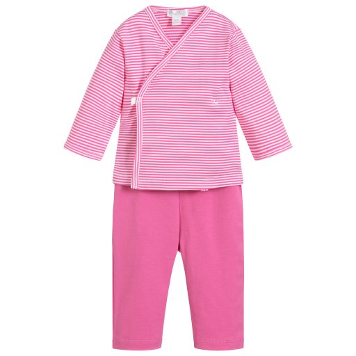 Kissy Kissy-Pink Pima Cotton Trousers Set | Childrensalon Outlet
