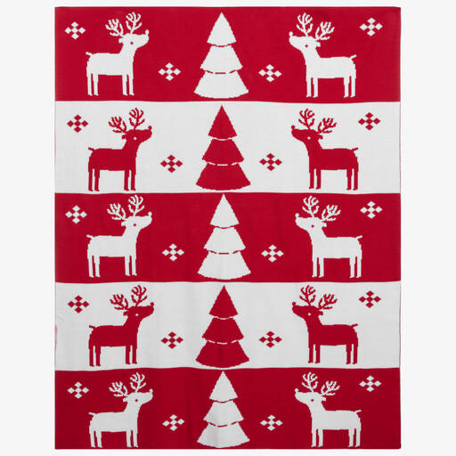 Kissy Kissy-Red Festive Blanket (96cm) | Childrensalon Outlet