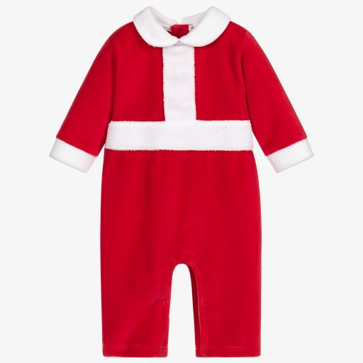 Kissy Kissy-Roter Santa-Strampler aus Velours | Childrensalon Outlet