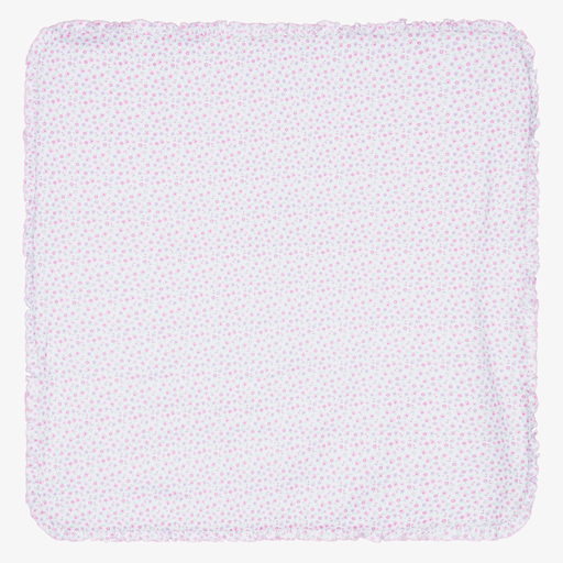 Kissy Kissy-White Blossom Cotton Blanket (73cm) | Childrensalon Outlet