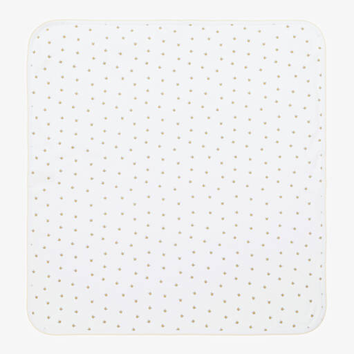 Kissy Kissy-White Buzzing Bees Pima Cotton Blanket (74cm) | Childrensalon Outlet