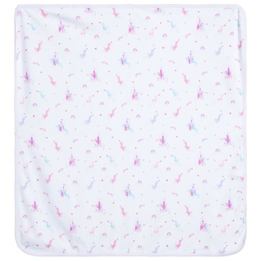 Kissy Kissy-Couverture blanche motifs chateaux (74 cm) | Childrensalon Outlet