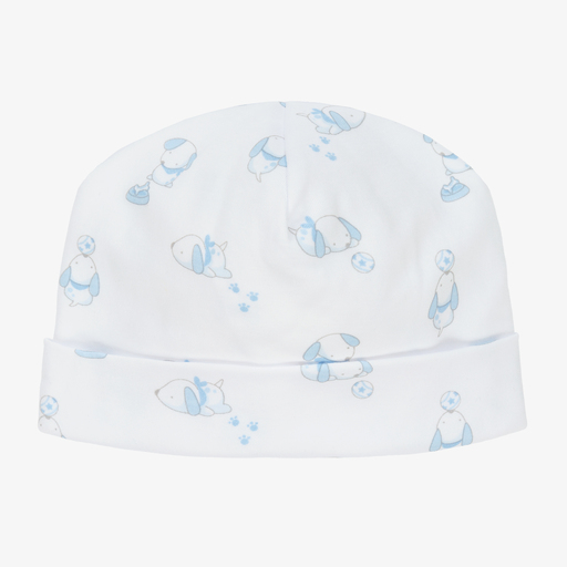 Kissy Kissy-White Cotton Pups Baby Hat | Childrensalon Outlet