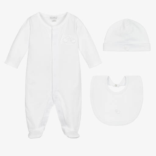 Kissy Kissy-Белый комплект с комбинезоном из хлопка | Childrensalon Outlet