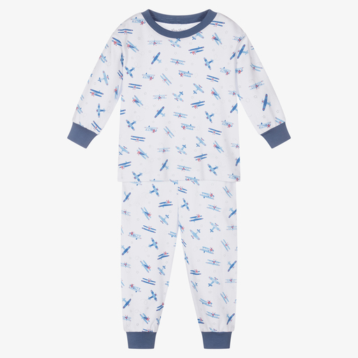 Kissy Kissy-Белая пижама из хлопка пима с самолетиками | Childrensalon Outlet