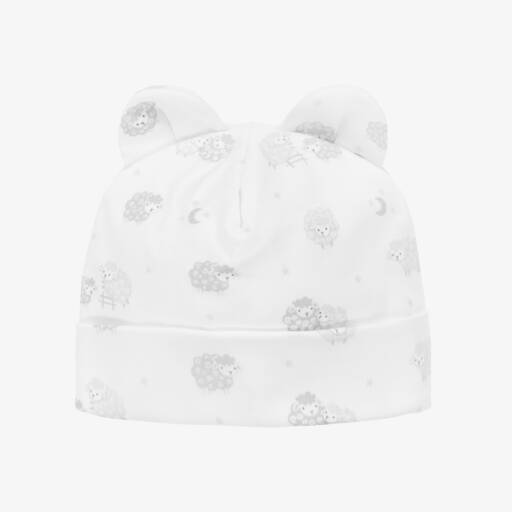 Kissy Kissy-White & Grey Sheepy Print Hat | Childrensalon Outlet