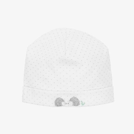 Kissy Kissy-White Hedgehog Heyday Pima Cotton Baby Hat | Childrensalon Outlet