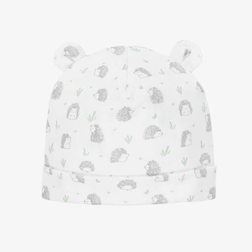 Kissy Kissy-White Hedgehog Heyday Pima Cotton Baby Hat | Childrensalon Outlet