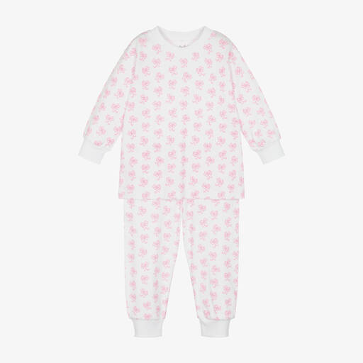 Kissy Kissy-Белая пижама из хлопка пима с бантиками | Childrensalon Outlet