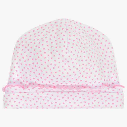 Kissy Kissy-White Pima Cotton Ditsy Hat | Childrensalon Outlet