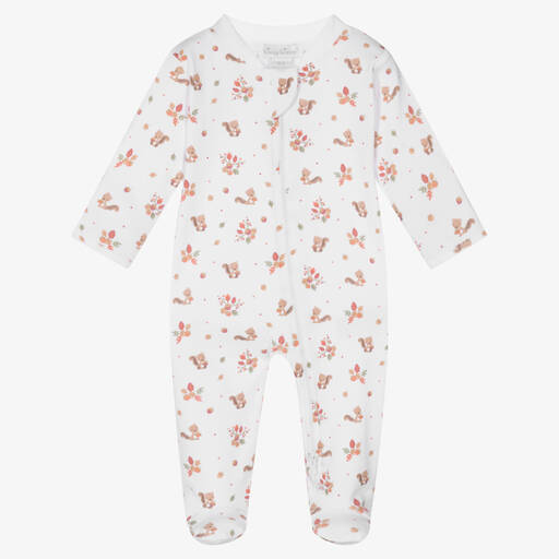 Kissy Kissy-White Pima Cotton Fall Fever Babygrow | Childrensalon Outlet