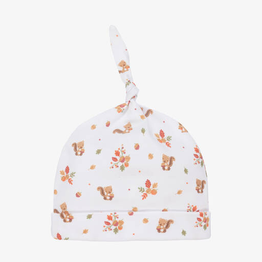 Kissy Kissy-White Pima Cotton Fall Fever Hat  | Childrensalon Outlet