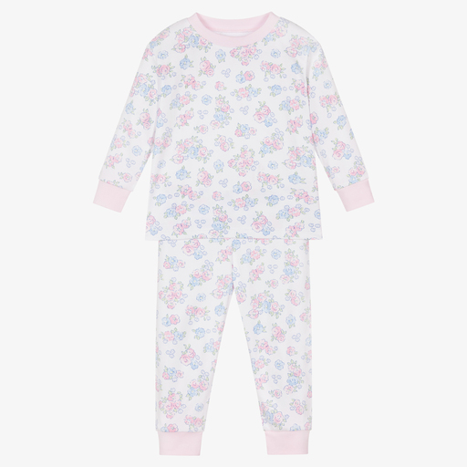 Kissy Kissy-White Pima Cotton Floral Pyjamas | Childrensalon Outlet