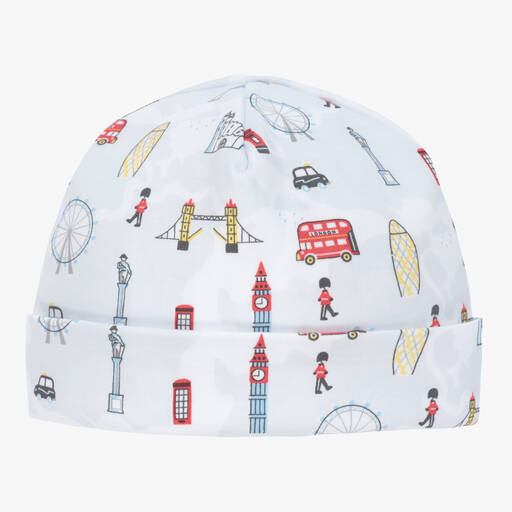 Kissy Kissy-White Pima Cotton London Hat | Childrensalon Outlet