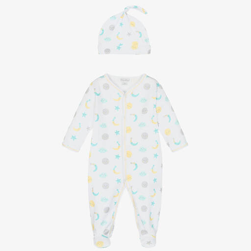Kissy Kissy-White Pima Cotton Moonlight Dreams Babysuit Set | Childrensalon Outlet