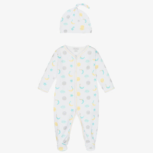 Kissy Kissy-White Pima Cotton Moonlight Dreams Babysuit Set | Childrensalon Outlet