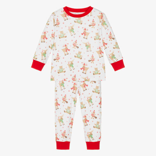 Kissy Kissy-Pyjama blanc en Pima Winter Friends | Childrensalon Outlet