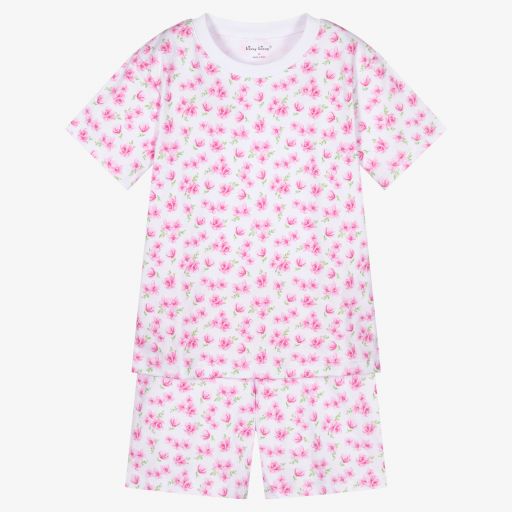 Kissy Kissy-White & Pink Pima Pyjamas | Childrensalon Outlet