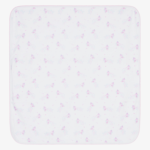 Kissy Kissy-White Pixie Cotton Blanket (72cm) | Childrensalon Outlet