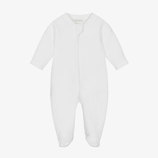 Kissy Kissy-Белый стеганый комбинезон из хлопкового жаккарда | Childrensalon Outlet