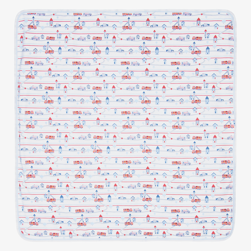 Kissy Kissy-White Rigs Cotton Blanket (73cm) | Childrensalon Outlet