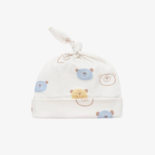 Kissy Love-Boys Ivory Bear Patterned Hat | Childrensalon Outlet
