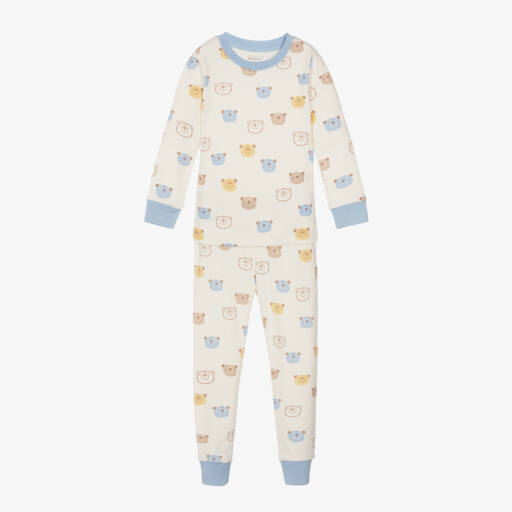 Kissy Love-Boys Ivory & Blue Bear Pyjamas | Childrensalon Outlet