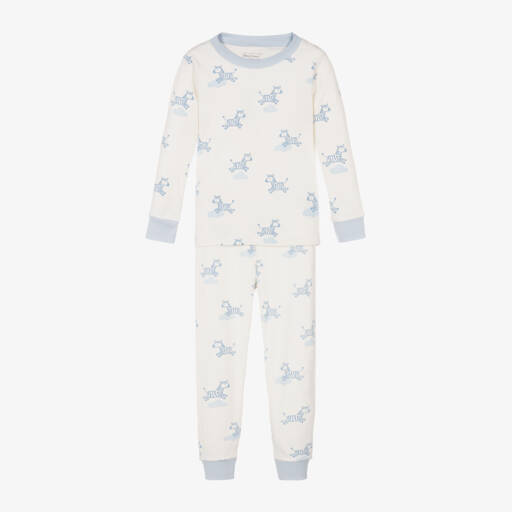 Kissy Love-Boys Ivory & Blue Zebra Nightwear | Childrensalon Outlet