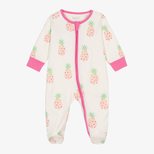 Kissy Love-Girls Ivory Fancy Pineapples Cotton Babygrow | Childrensalon Outlet