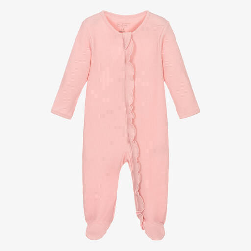 Kissy Love-Girls Pink Pima Cotton Babygrow | Childrensalon Outlet