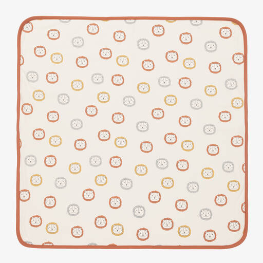 Kissy Love-Кремовое одеяло из хлопка пима с львятами (71см) | Childrensalon Outlet