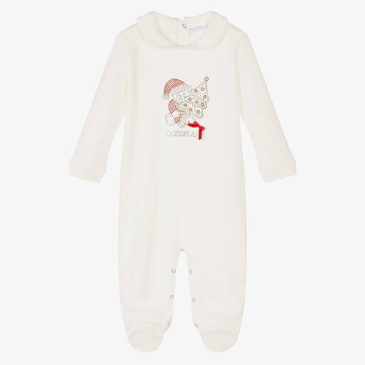 La Perla-Girls Christmas Teddy Babygrow | Childrensalon Outlet
