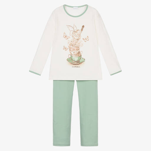 La Perla-Girls Green Cotton Pyjamas | Childrensalon Outlet