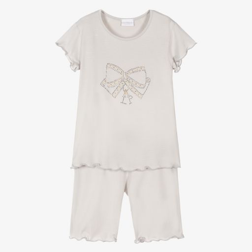 La Perla-Серая короткая пижама из модала для девочек | Childrensalon Outlet