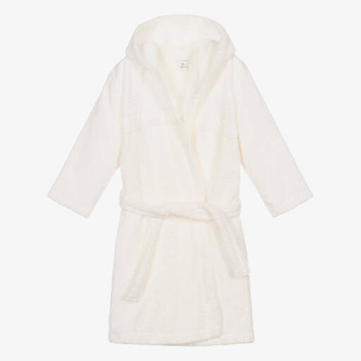 La Perla-Кремовый хлопковый халат для девочек | Childrensalon Outlet