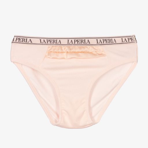 La Perla-Girls Pink Modal Logo Knickers | Childrensalon Outlet