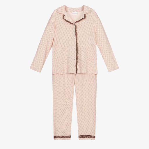 La Perla-Girls Pink Modal Long Pyjamas | Childrensalon Outlet