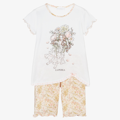 La Perla-Pyjama short rose en modal Fille | Childrensalon Outlet