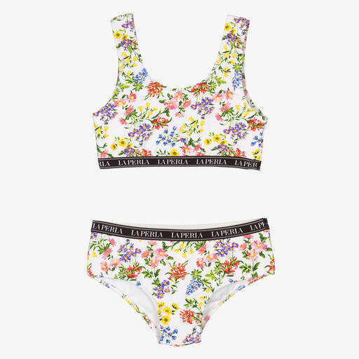 La Perla-Girls White Floral Bikini | Childrensalon Outlet
