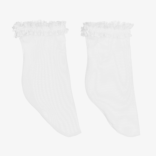 La Perla-Girls White Mesh Socks | Childrensalon Outlet