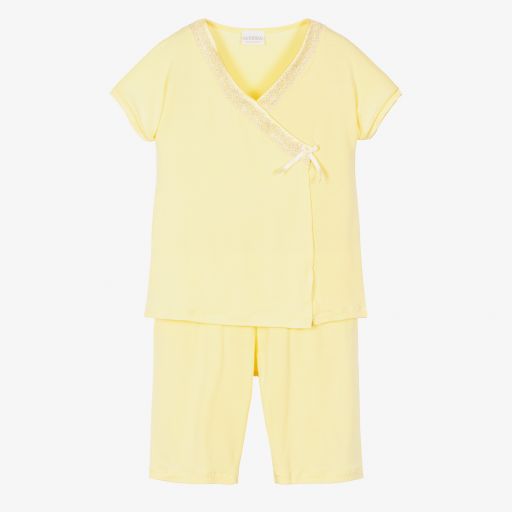 La Perla-Pyjama short jaune Fille | Childrensalon Outlet