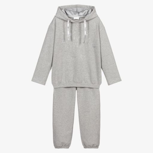 La Perla-Grey Cotton Logo Tracksuit | Childrensalon Outlet