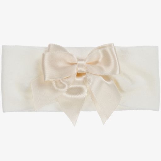 La Perla-Ivory Bow Headband | Childrensalon Outlet